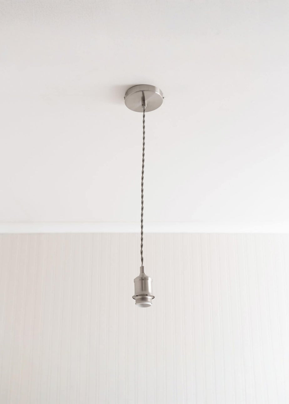 ValueLights Shaw Brushed Chrome Adjustable Pendant Ceiling Light