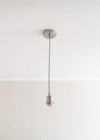 ValueLights Shaw Brushed Chrome Adjustable Pendant Ceiling Light