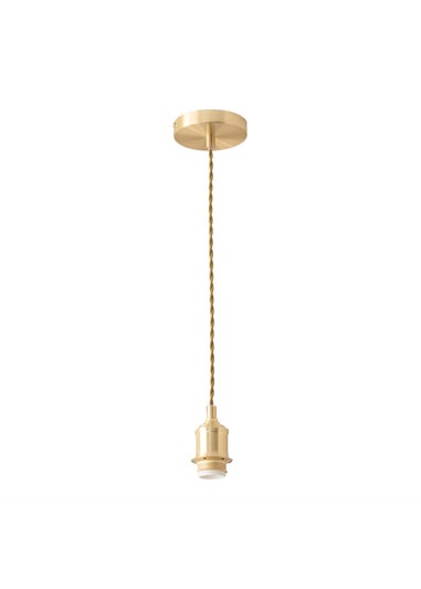 ValueLights Shaw Brushed Gold Adjustable Pendant Ceiling Light