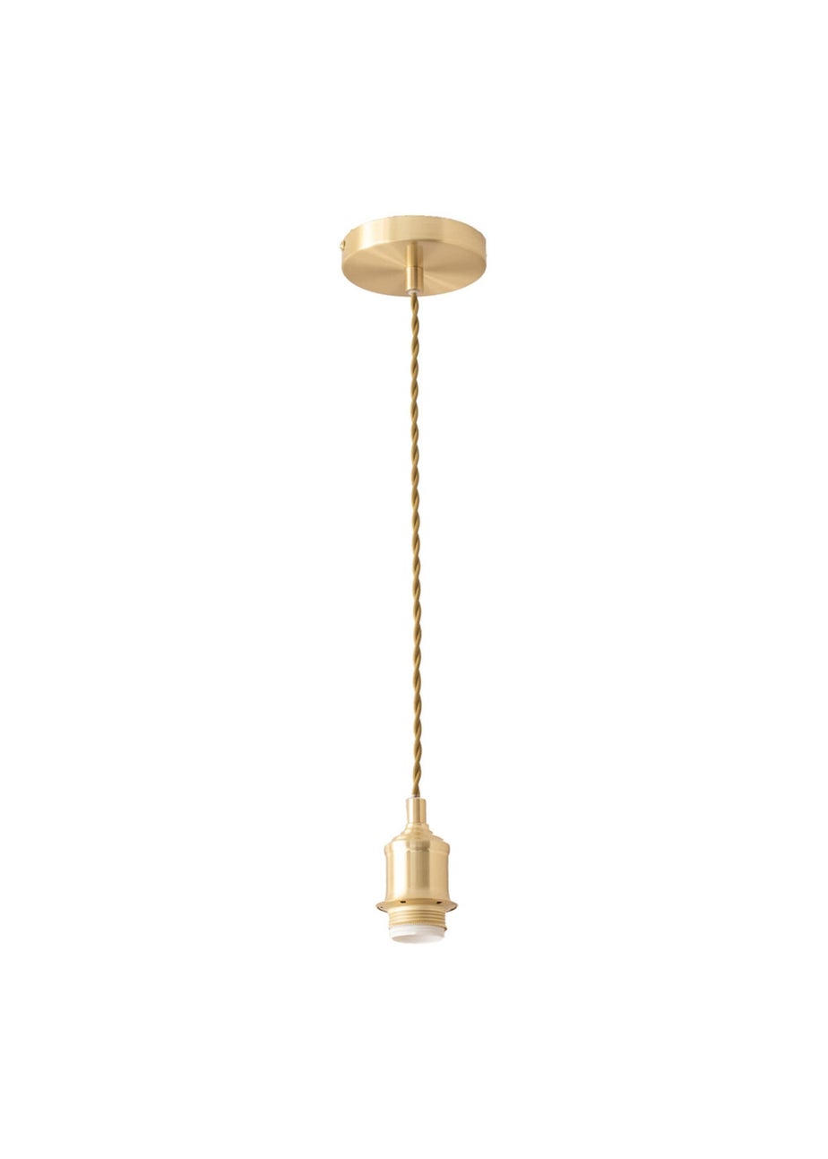 ValueLights Shaw Brushed Gold Adjustable Pendant Ceiling Light