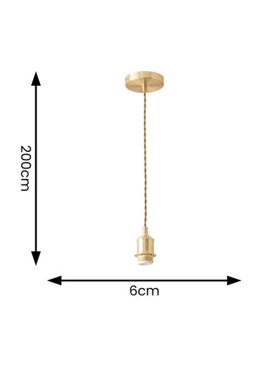 ValueLights Shaw Brushed Gold Adjustable Pendant Ceiling Light