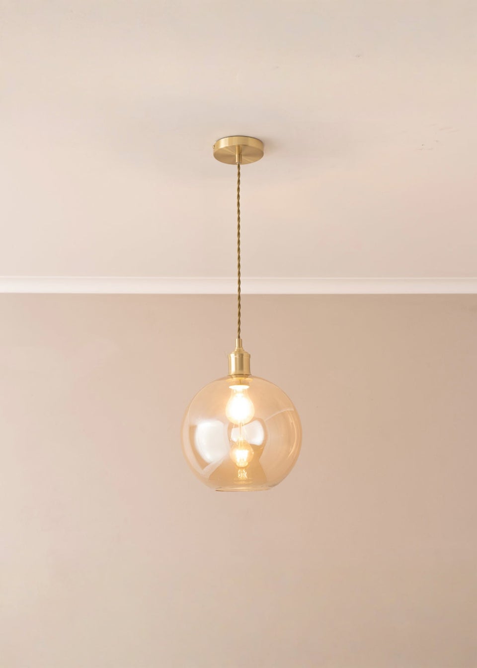 ValueLights Shaw Brushed Gold Adjustable Pendant Ceiling Light