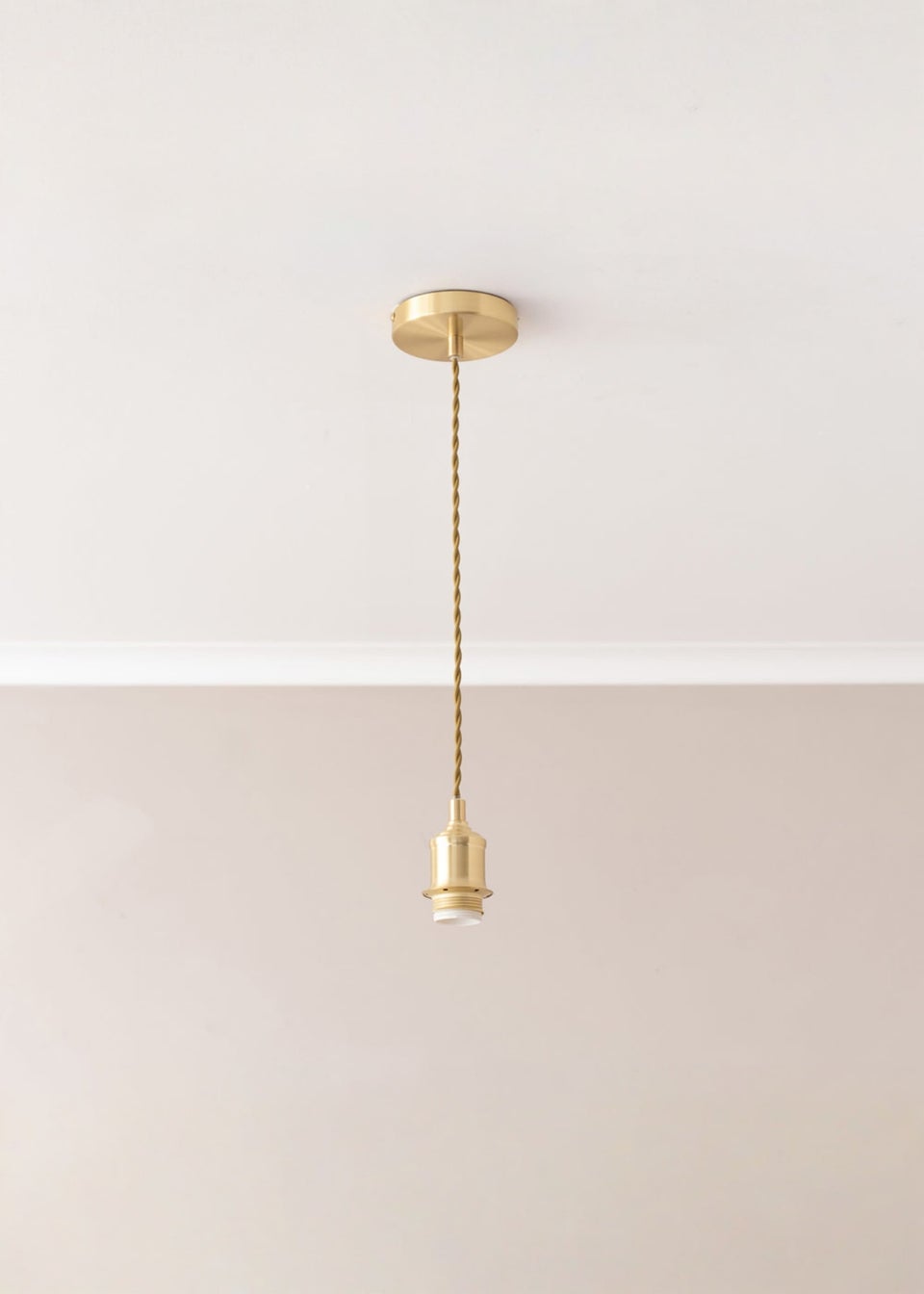 ValueLights Shaw Brushed Gold Adjustable Pendant Ceiling Light