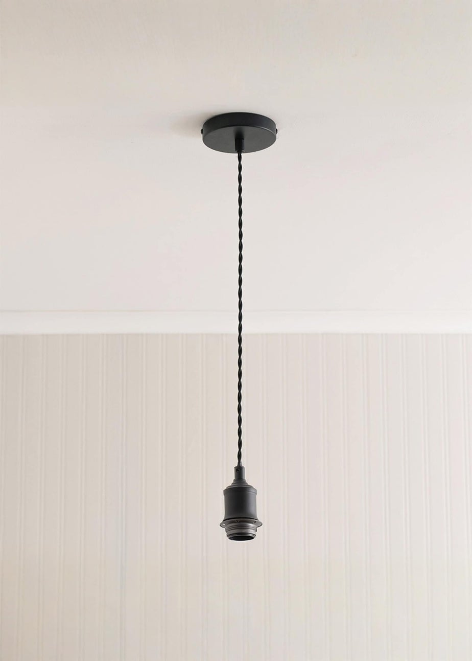 ValueLights Shaw Matte Black Adjustable Single Pendant Ceiling Light