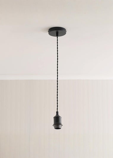ValueLights Shaw Matte Black Adjustable Single Pendant Ceiling Light