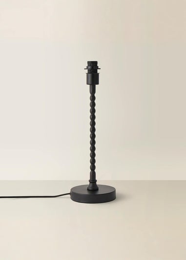 ValueLights Maeve Matte Black Bobbin Table Lamp Base