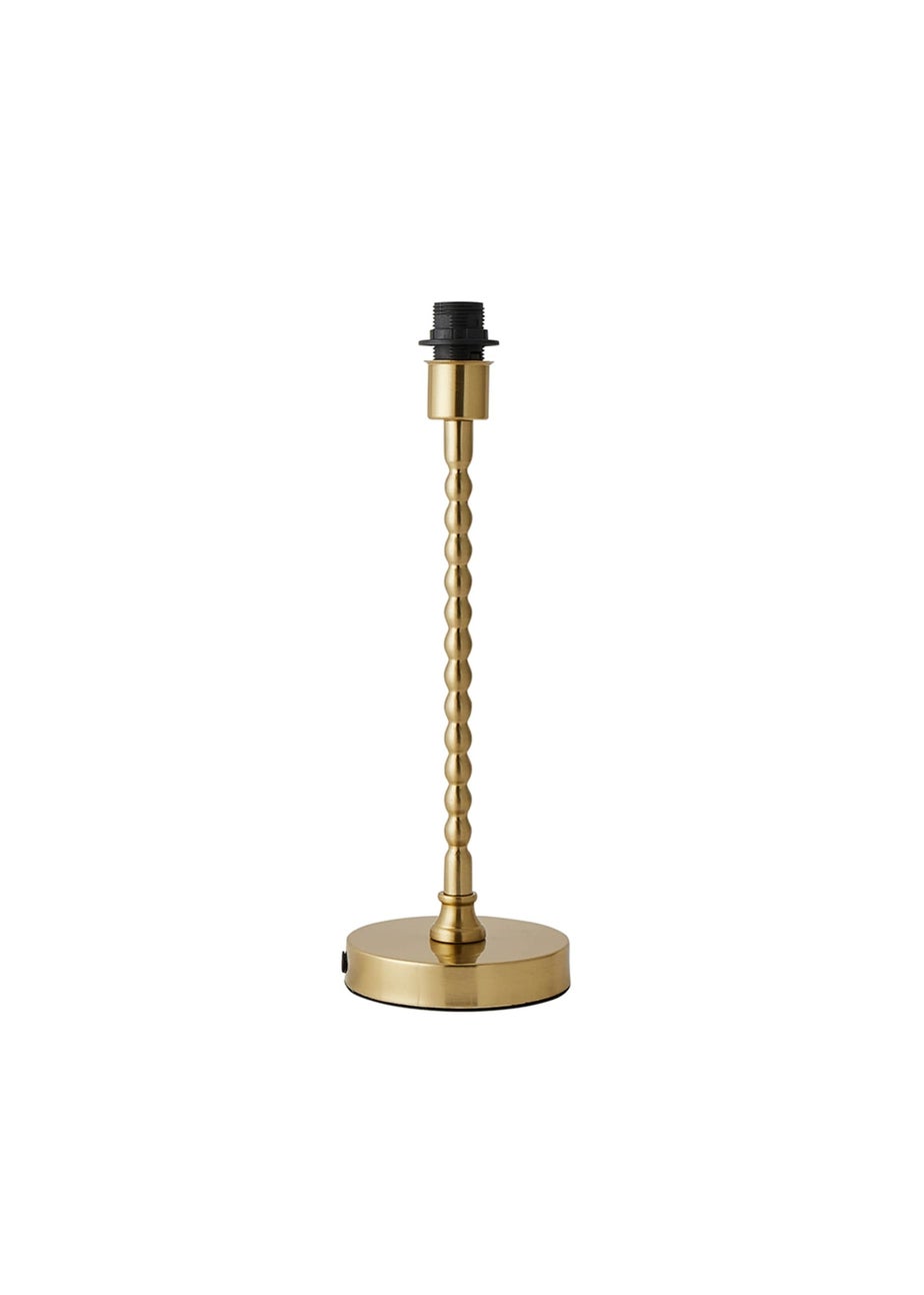 ValueLights Maeve Brushed Gold Bobbin Table Lamp Base