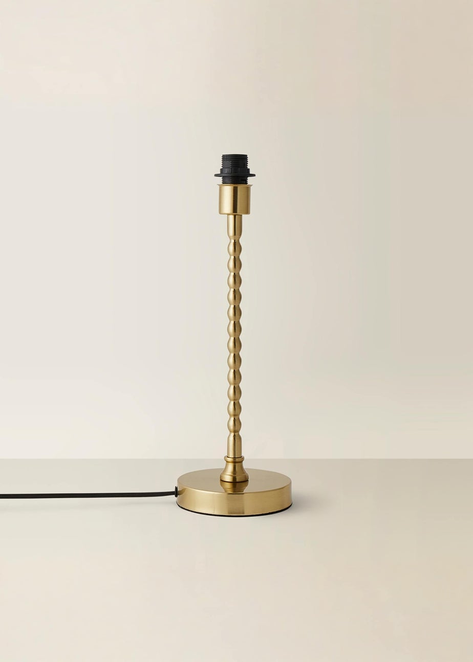 ValueLights Maeve Brushed Gold Bobbin Table Lamp Base