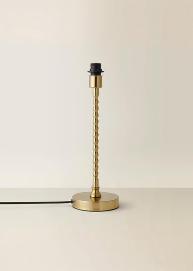 ValueLights Maeve Brushed Gold Bobbin Table Lamp Base