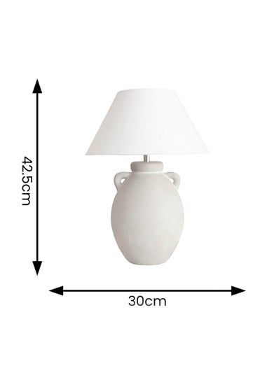 ValueLights Daphne Stoneware Ceramic Vase Table Lamp Tapered Lampshade