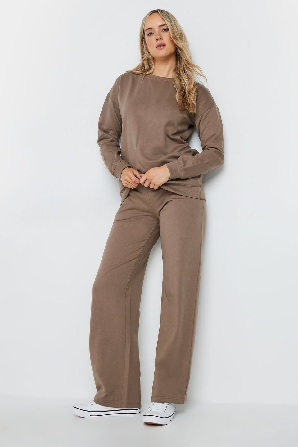 Long Tall Sally Beige Brown Wide Leg Joggers