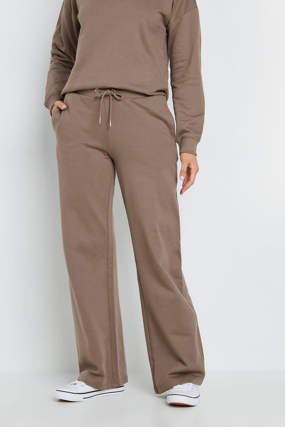 Long Tall Sally Beige Brown Wide Leg Joggers