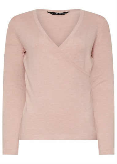 Long Tall Sally Light Pink Knit Wrap Top