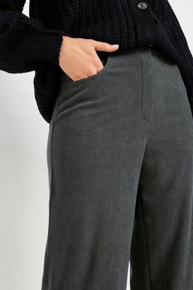 Long Tall Sally Premium Charcoal Grey Cord Wide Leg Jeans