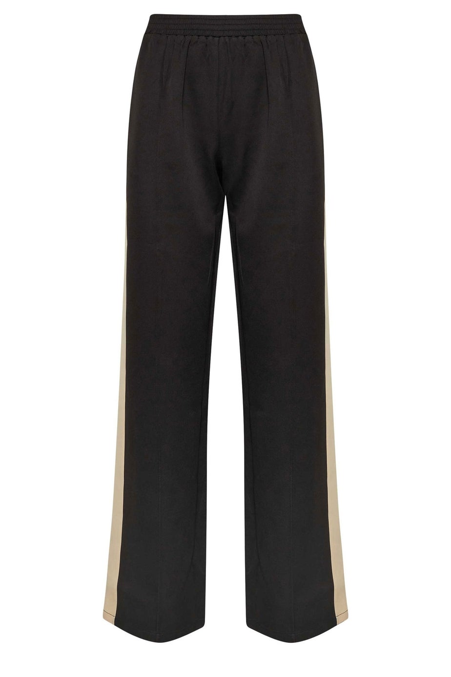 Long Tall Sally Black & Natural Brown Side Stripe Wide Leg Trousers