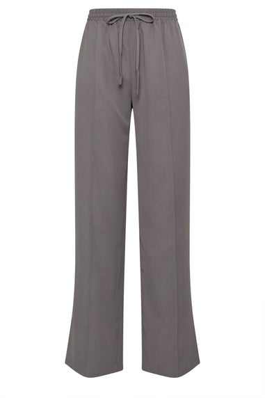 Long Tall Sally Grey Tie Waistband Wide Leg Trousers