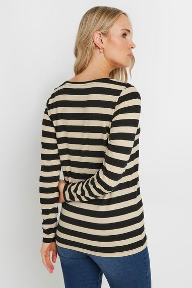 Long Tall Sally Black & White Long Sleeve T-Shirt Top