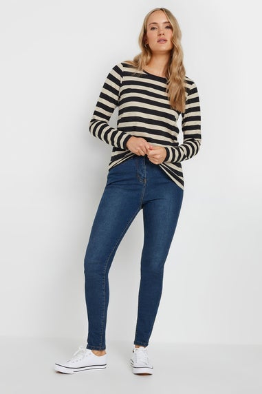 Long Tall Sally Black & White Long Sleeve T-Shirt Top