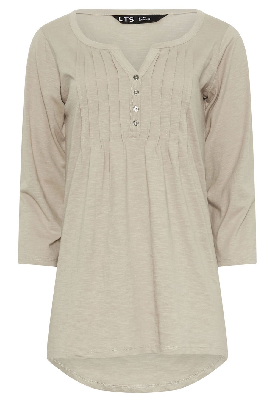 Long Tall Sally Natural Brown Henley Top