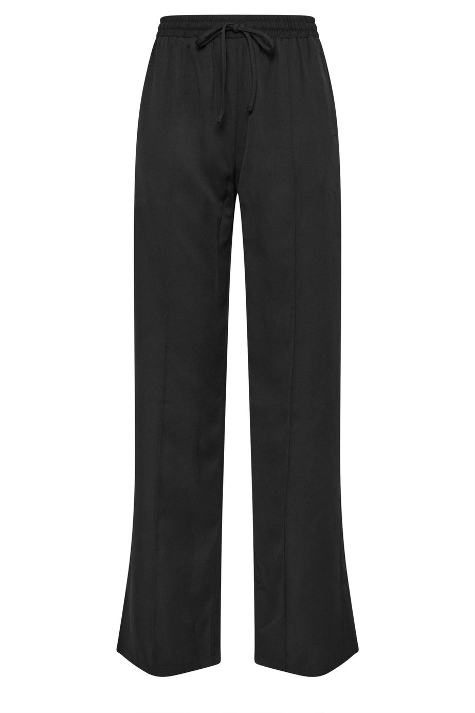 Long Tall Sally Black Tie Waist Wide Leg Trousers