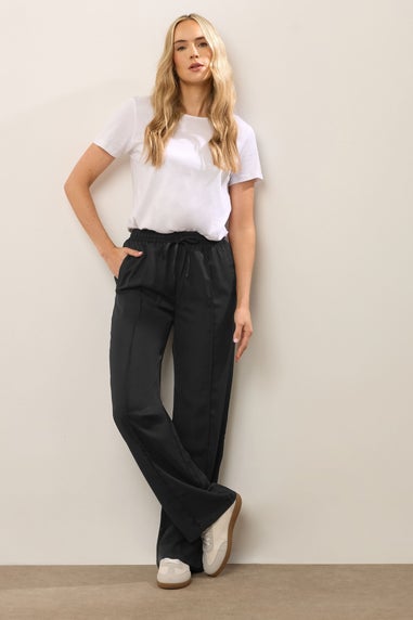 Long Tall Sally Black Tie Waist Wide Leg Trousers