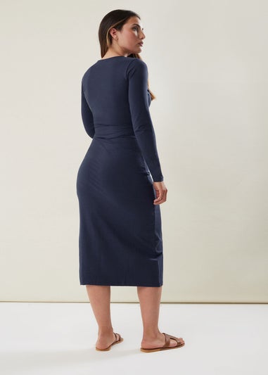 Long Tall Sally Navy Blue Wrap Midi Dress