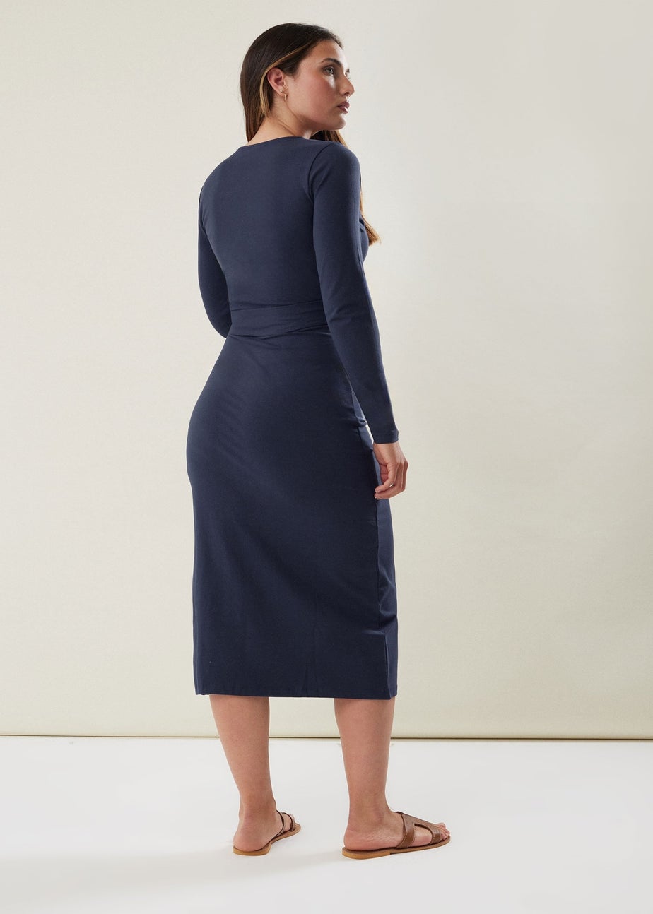 Long Tall Sally Navy Blue Wrap Midi Dress