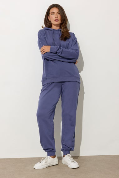Long Tall Sally Blue Jersey Drawcord Hoodie