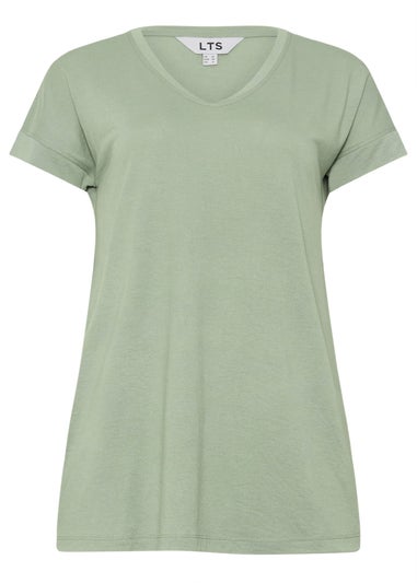 Long Tall Sally Premium Sage Green V-Neck Modal T-Shirt
