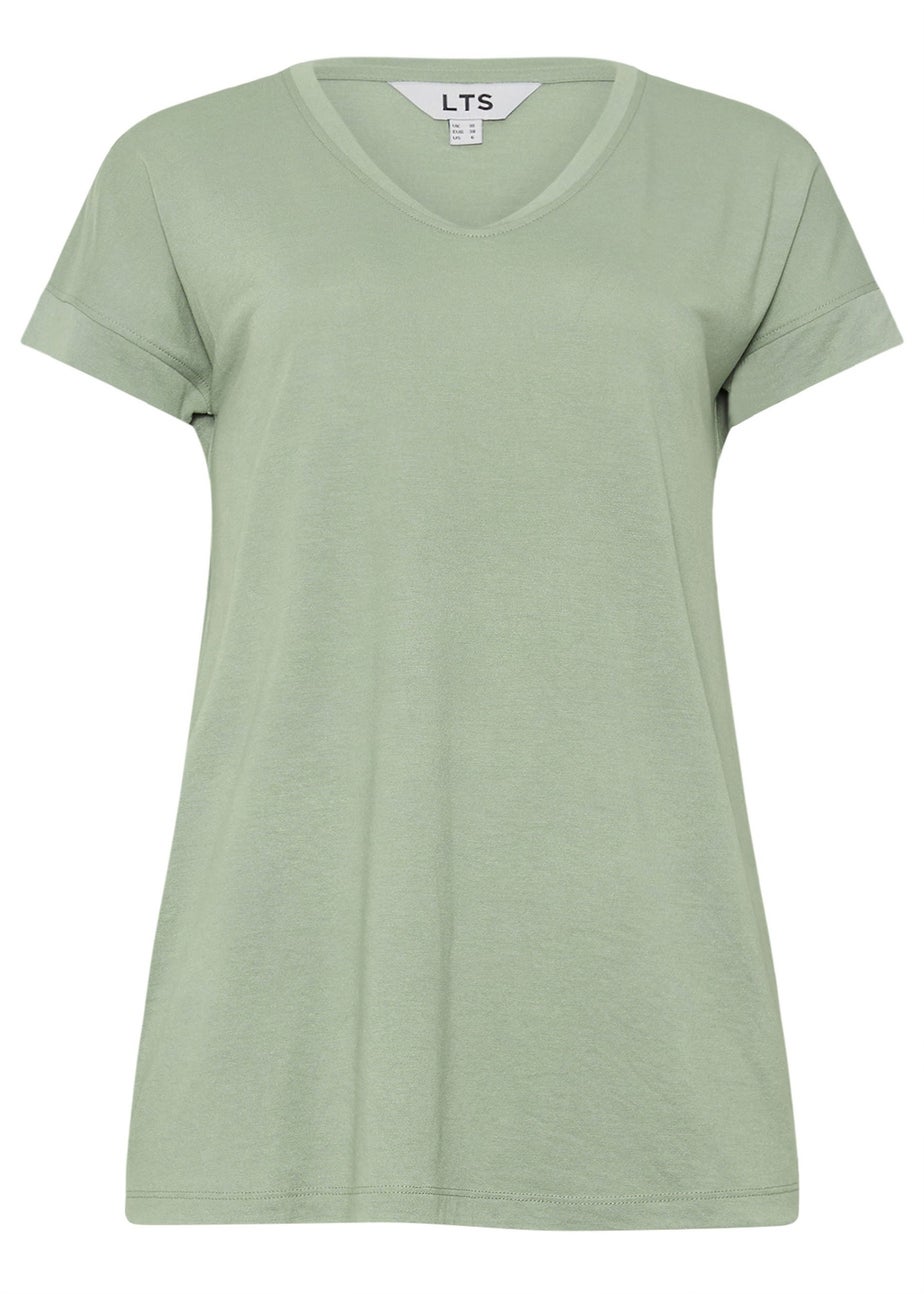 Long Tall Sally Premium Sage Green V-Neck Modal T-Shirt