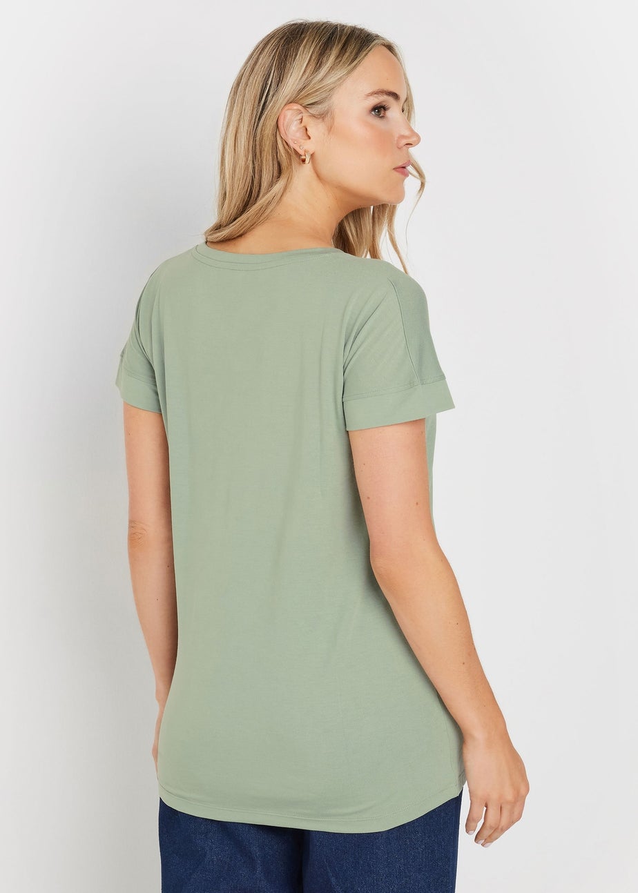 Long Tall Sally Premium Sage Green V-Neck Modal T-Shirt