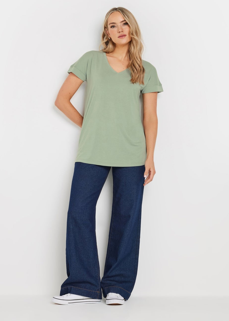 Long Tall Sally Premium Sage Green V-Neck Modal T-Shirt