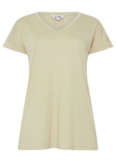 Long Tall Sally Premium Stone Brown V-Neck Modal T-Shirt