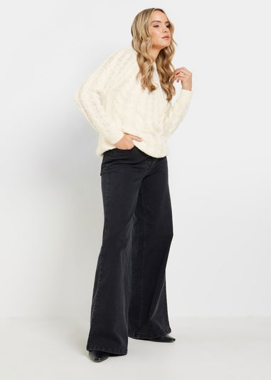 LTS Tall Ivory White Chunky Cable Knit Jumper