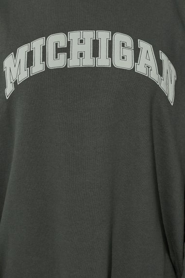 Long Tall Sally Charcoal Grey Michigan Slogan Sweatshirt