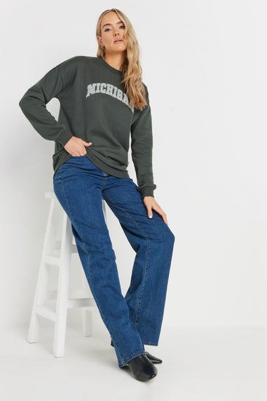 Long Tall Sally Charcoal Grey Michigan Slogan Sweatshirt