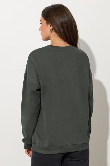 Long Tall Sally Charcoal Grey Michigan Slogan Sweatshirt