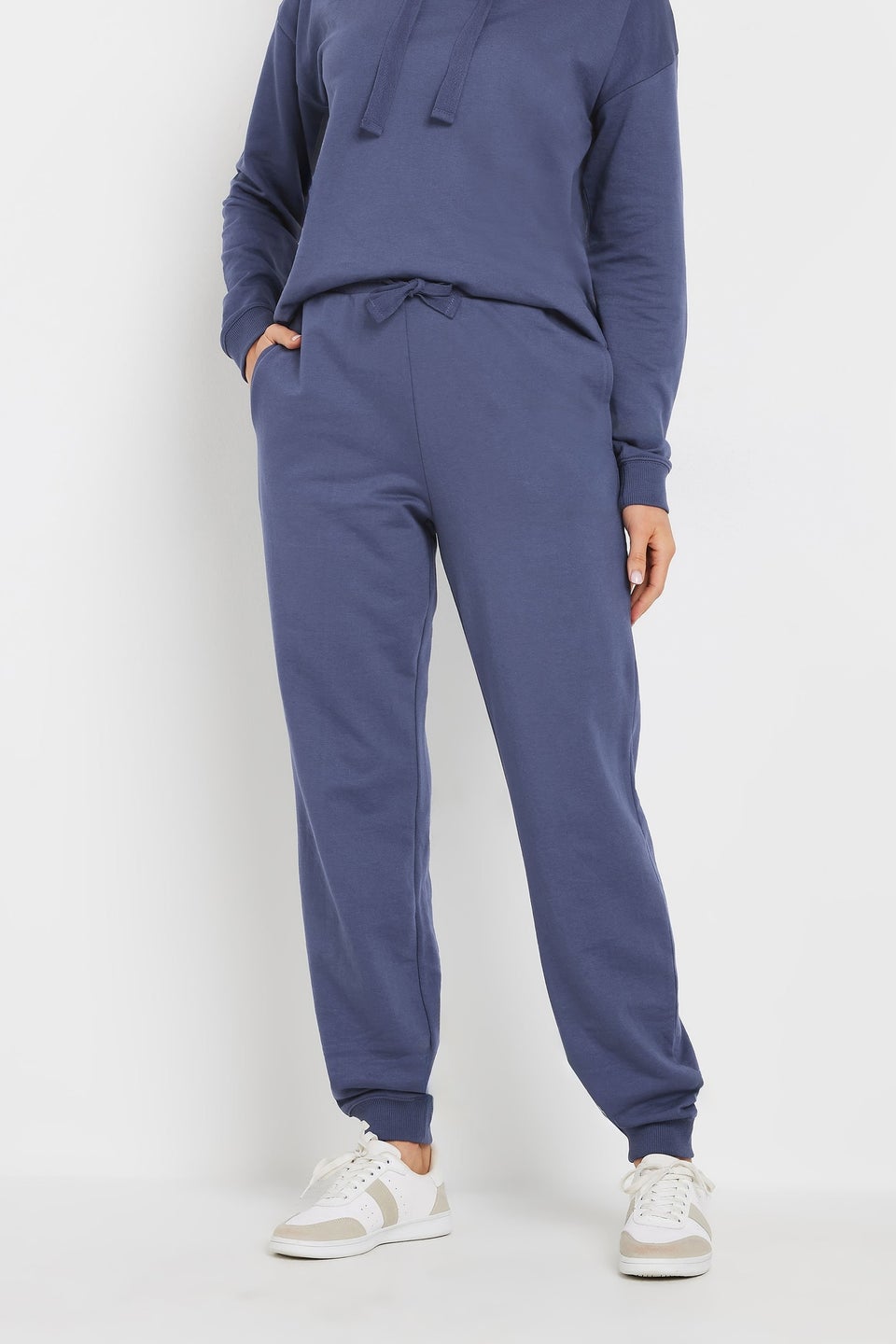 Long Tall Sally Blue Jersey Drawcord Cuffed Joggers
