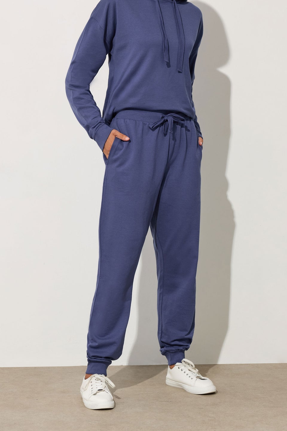 Long Tall Sally Blue Jersey Drawcord Cuffed Joggers