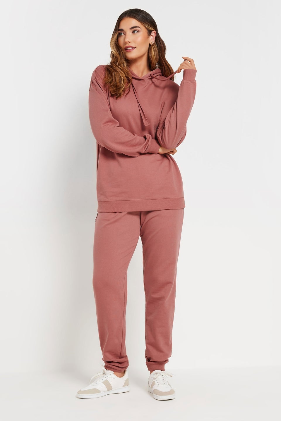 Long Tall Sally Coral Pink Jersey Drawcord Cuffed Joggers