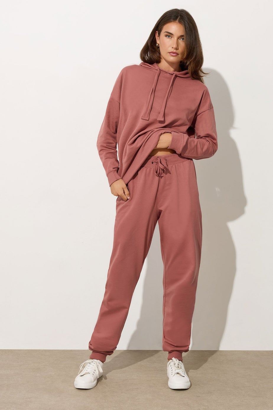 Long Tall Sally Coral Pink Jersey Drawcord Cuffed Joggers