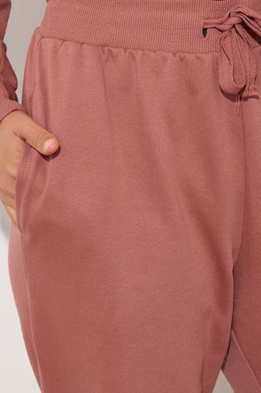Long Tall Sally Coral Pink Jersey Drawcord Cuffed Joggers