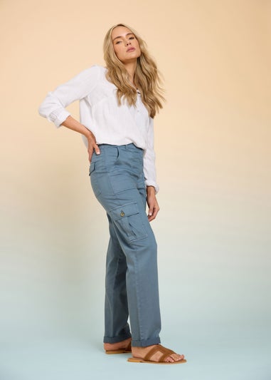 Long Tall Sally Blue Cargo Chino Jeans