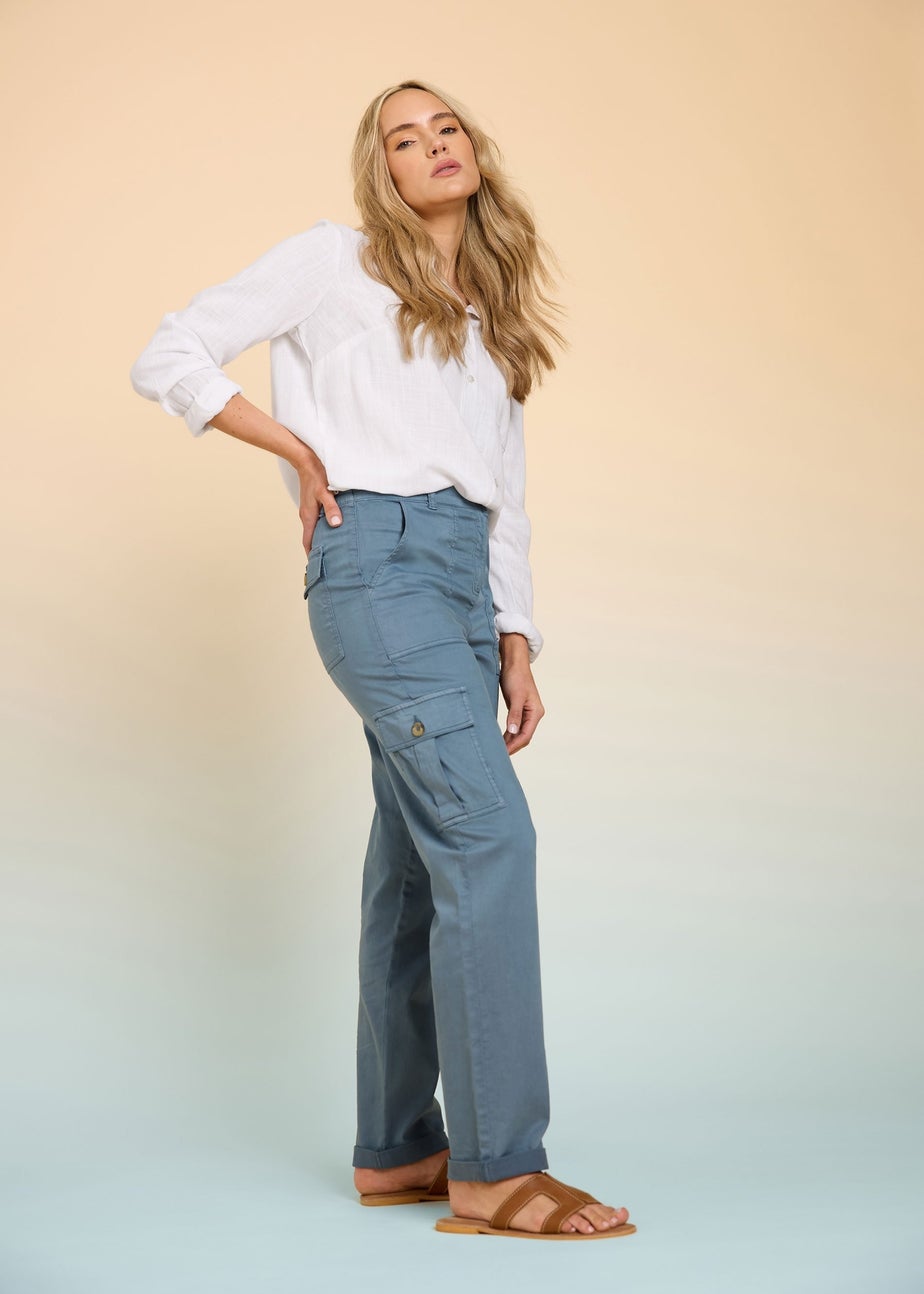 Long Tall Sally Blue Cargo Chino Jeans