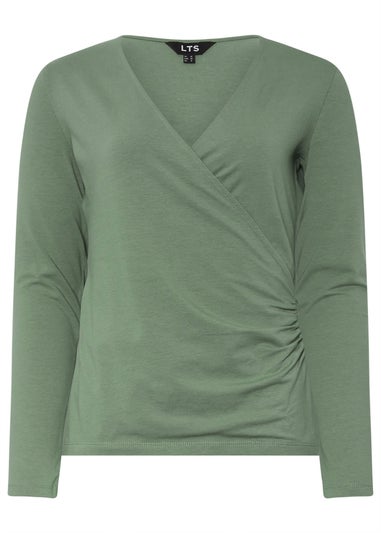 Long Tall Sally Sage Green Long Sleeve Wrap Top