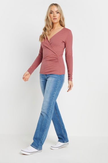 Long Tall Sally 2 Pack Sage Green & Pink Wrap Tops