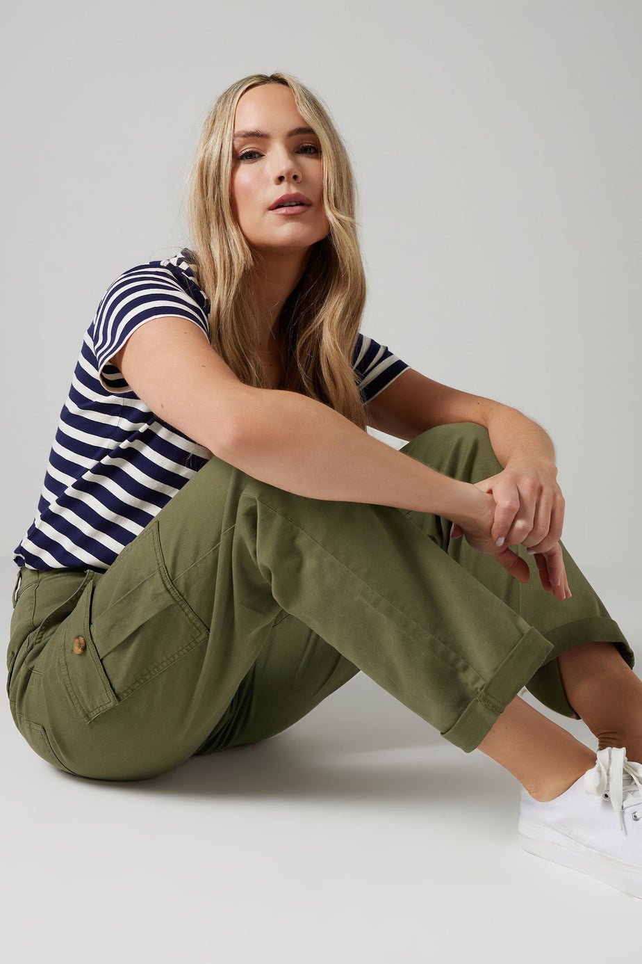 Long Tall Sally Khaki Green Cargo Chino Jeans