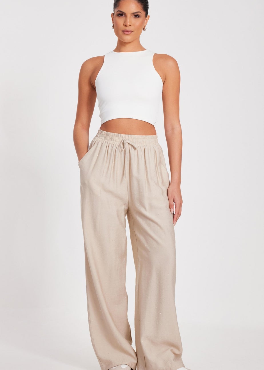 Quiz Stone Diamante Palazzo Trousers