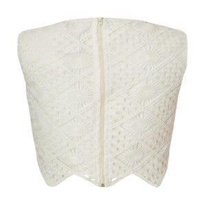 Quiz Cream Crochet Tank Top