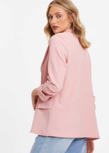 Quiz Pink Ruched Sleeve Blazer